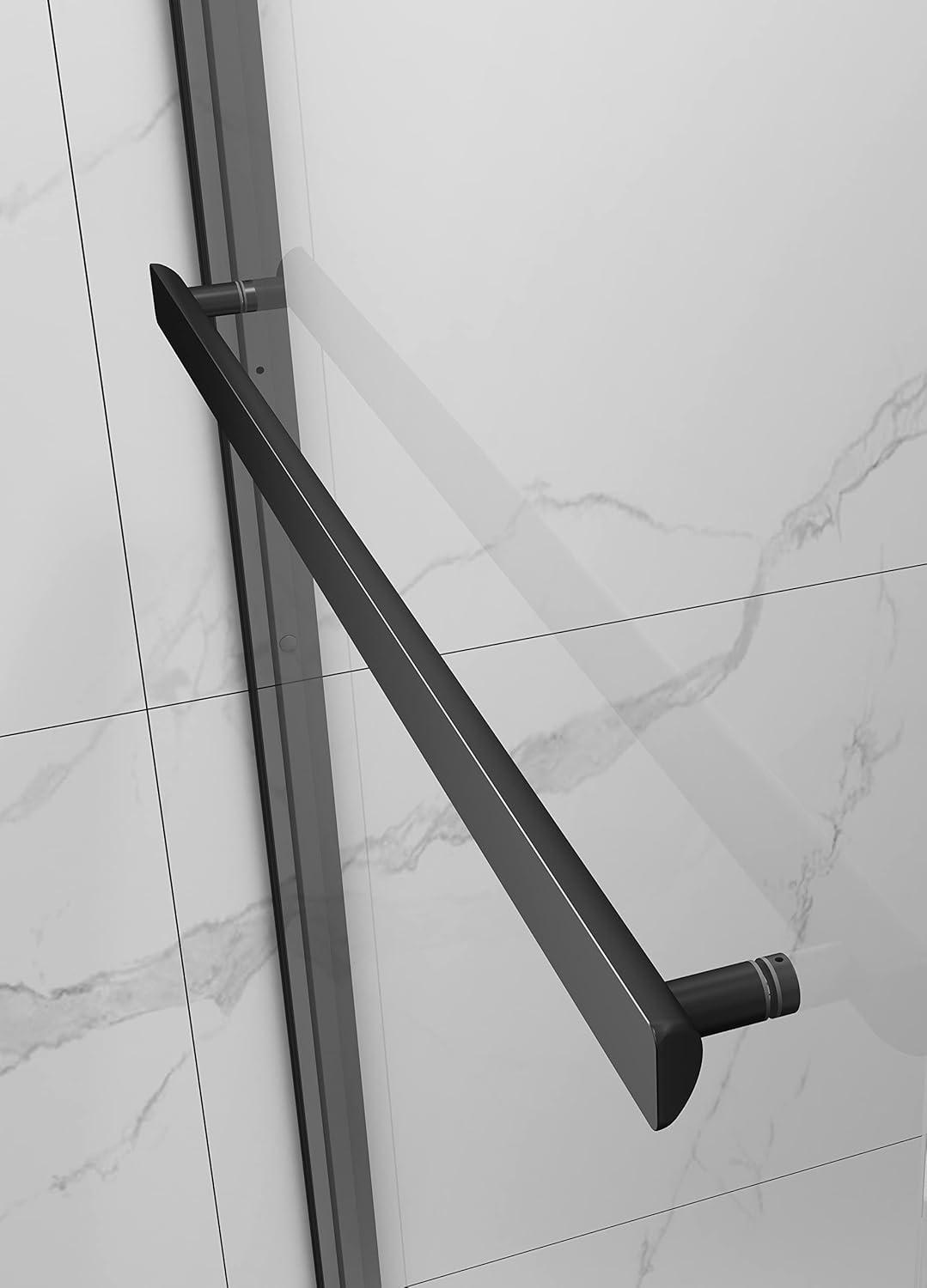 60" W x 60" H Double Sliding Semi- Frameless Shower Door with 5/16"(8mm) Clear Tempered Glass