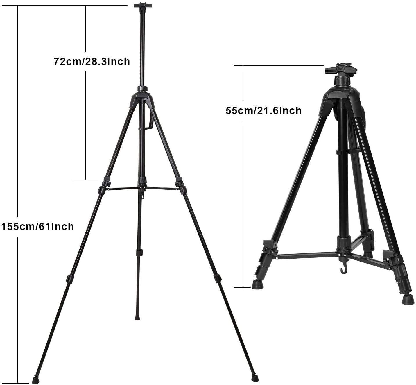 Easel Stand IMAGE Aluminum Metal Tripod Field Easel Adjustable Height 21 to 66 Inches Lightweight and Durable Artist Easel with Portable Bag for Floor/Table-Top Drawing and Displaying