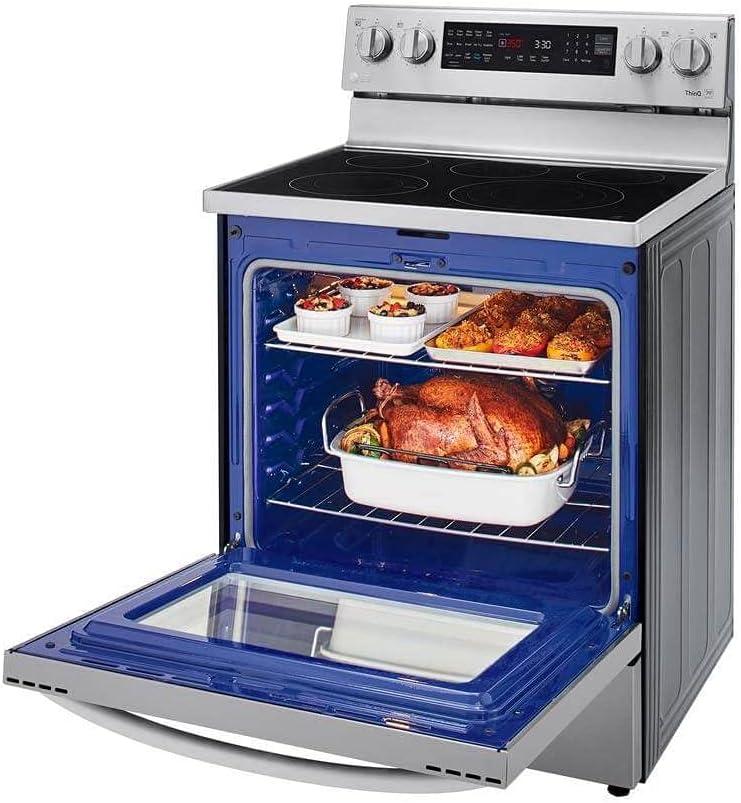 LG LG Smart Wi-Fi Enabled True Convection InstaView® Electric Range with Air Fry, 6.3 cu. ft. LREL6325F