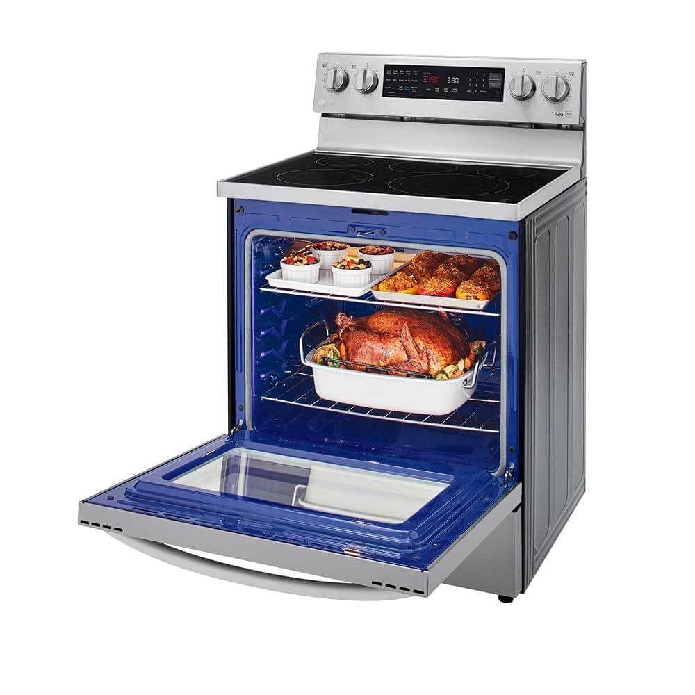 LG LG Smart Wi-Fi Enabled True Convection InstaView® Electric Range with Air Fry, 6.3 cu. ft. LREL6325F