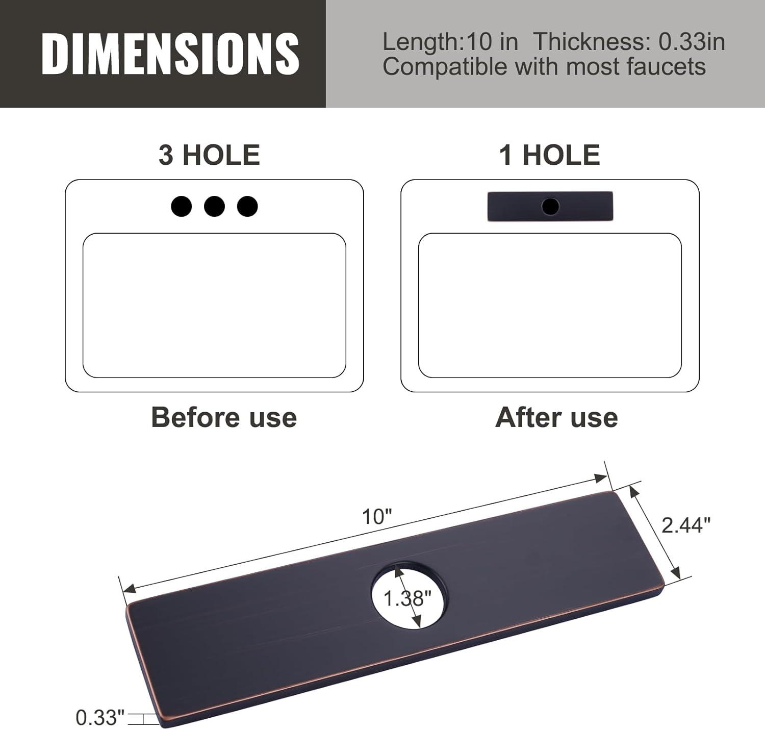 iVIGA iVIGA 10" Sink Faucet Hole Cover Deck Plate VCC06RB
