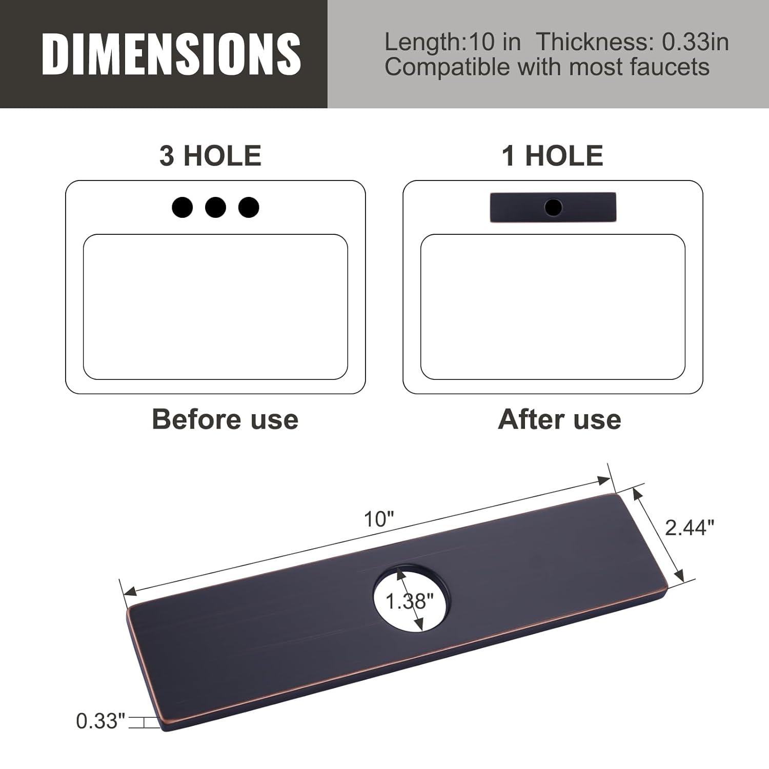 iVIGA iVIGA 10" Sink Faucet Hole Cover Deck Plate VCC06RB