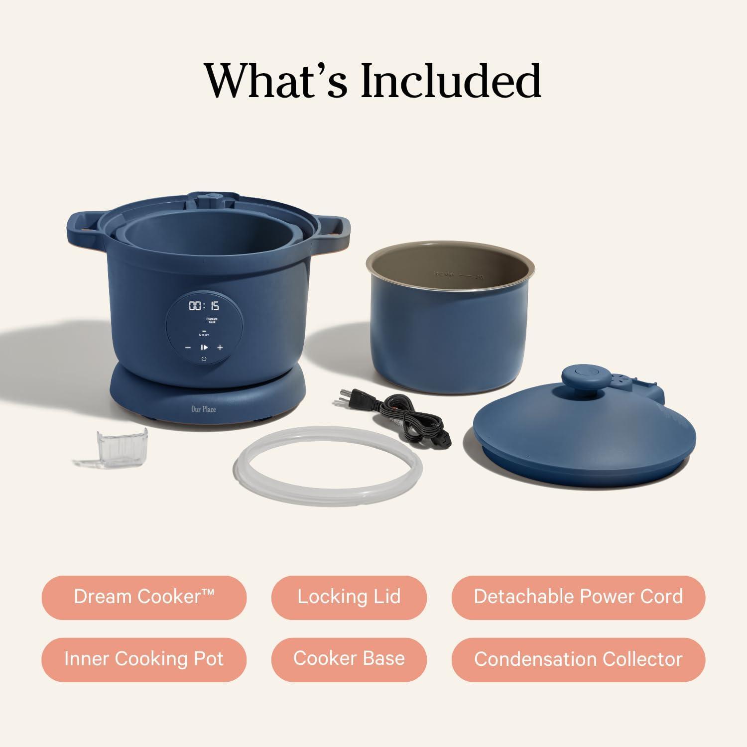 Blue Salt Non-Stick 6-Quart Multicooker with Timer