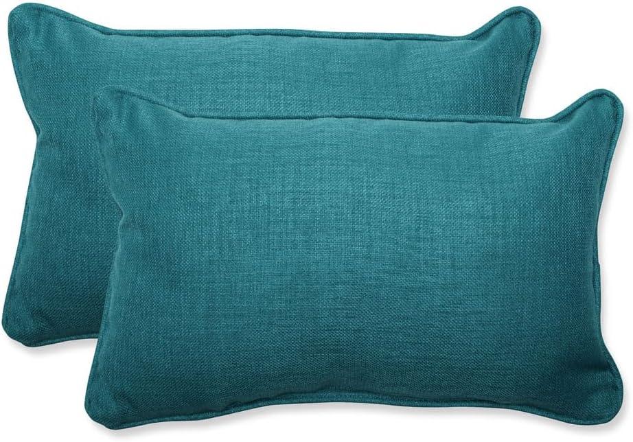 Teal Rectangular Indoor/Outdoor Polyester Lumbar Pillow Set