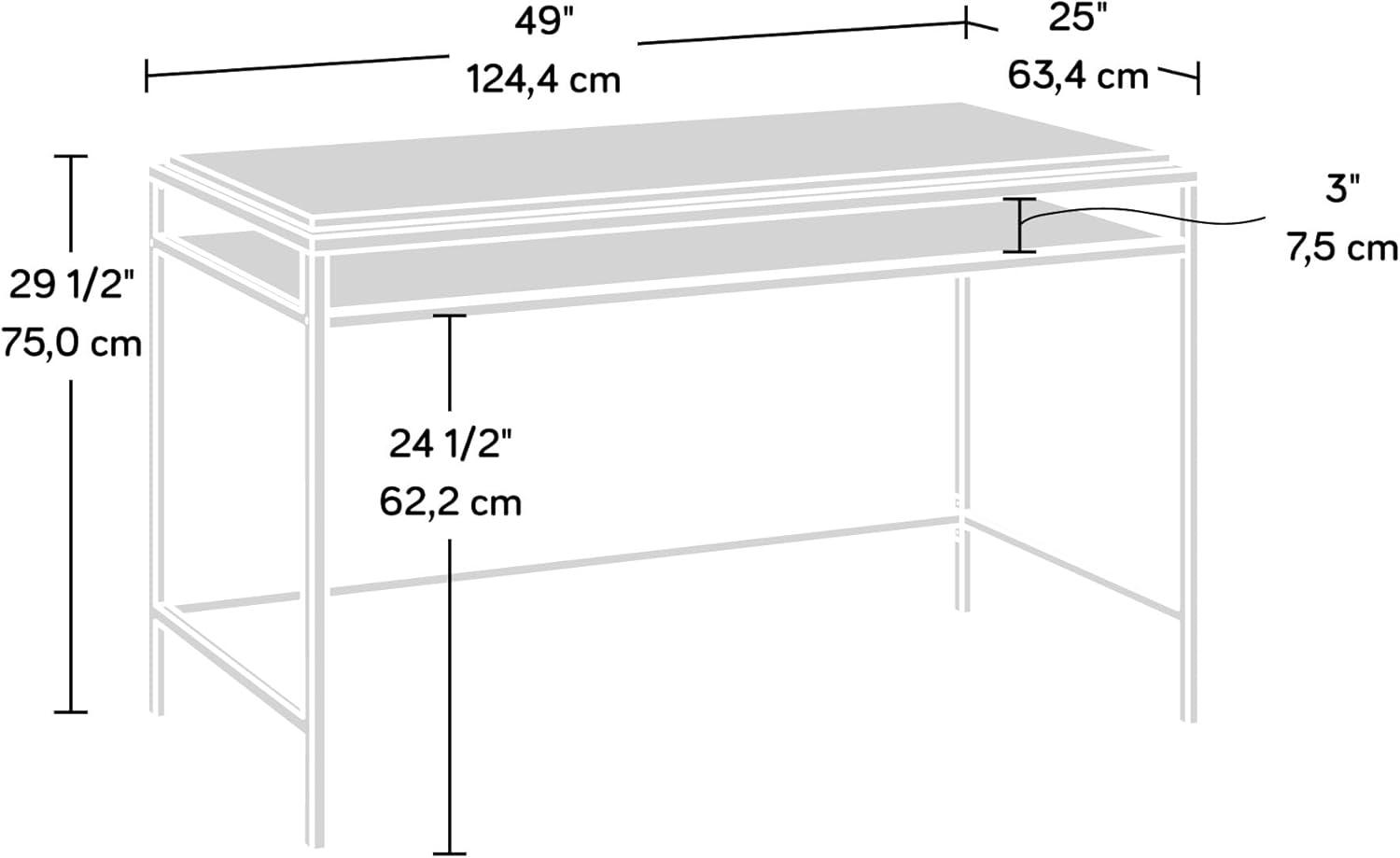 Grand Walnut Writing Desk with Drawer and Shelf