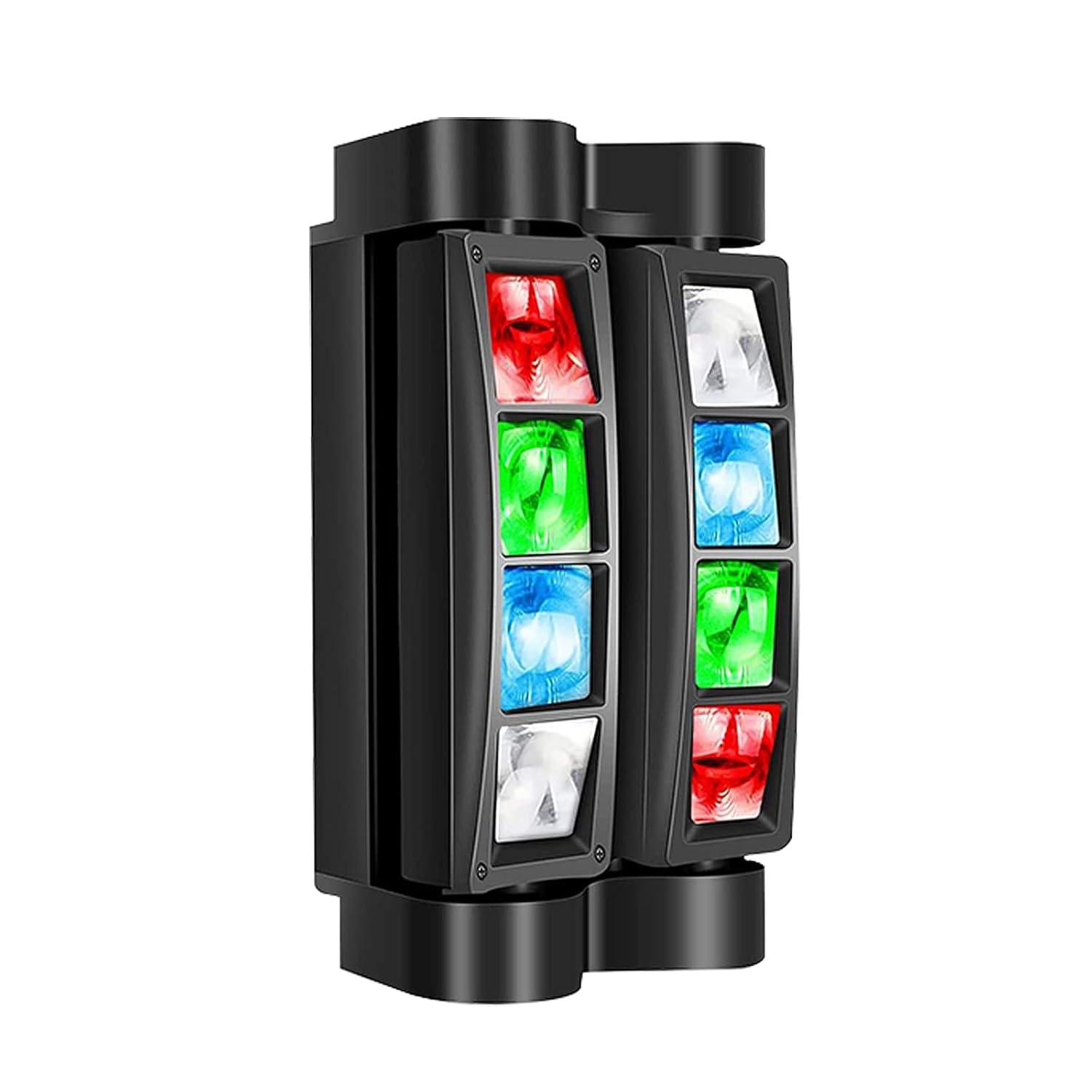 Big Dipper DJ Lights RGBW 4-in-1 Stage Lights LED Spider Moving Head Light Sound Activated DMX Party Lights for Bar, Band, Wedding, Concert, Disco Stage Lighting, Christmas, 1 Pack