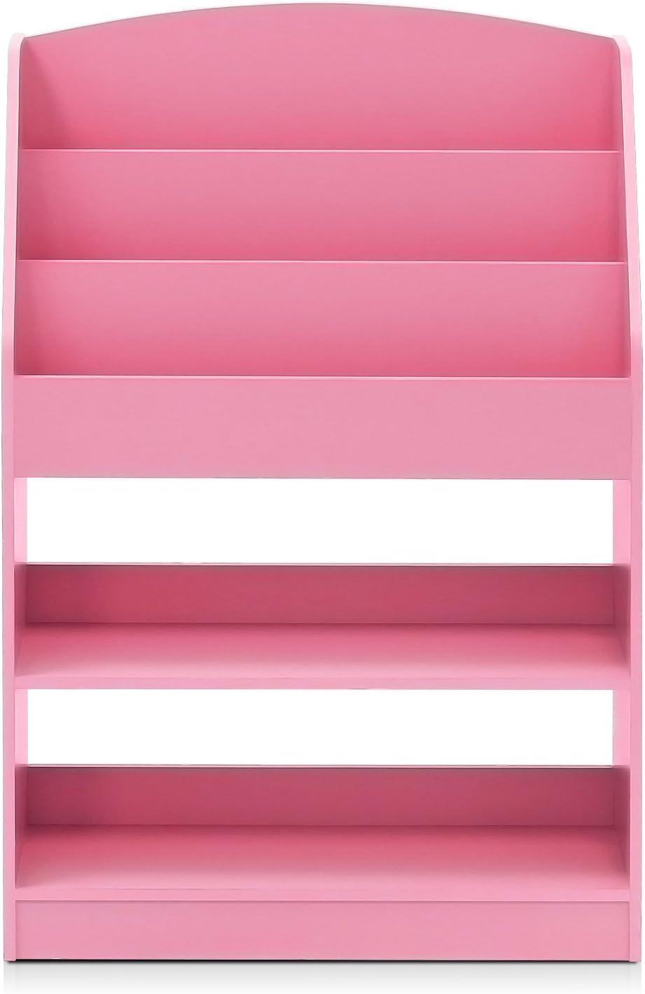 Furinno KidKanac Kids Bookshelf, 5 Shelf, Pink