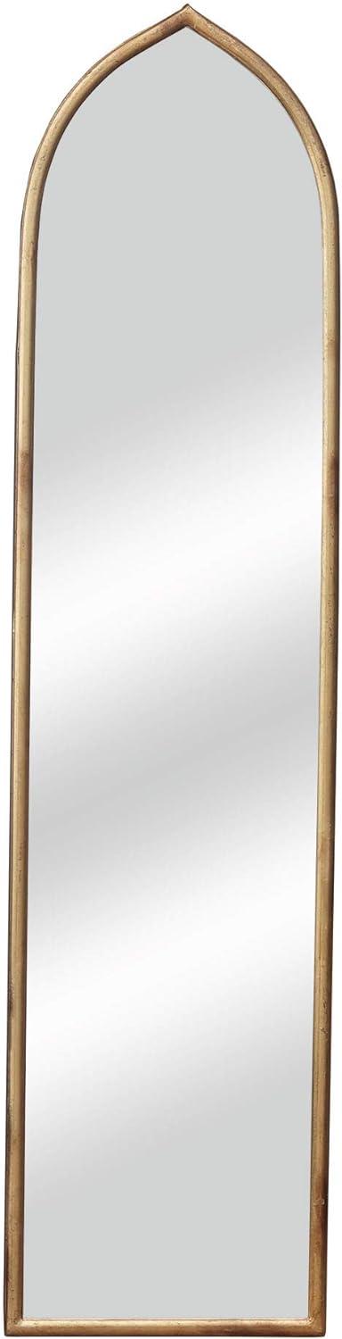 Antique Gold 50'' Full Length Arched Metal Wall Mirror