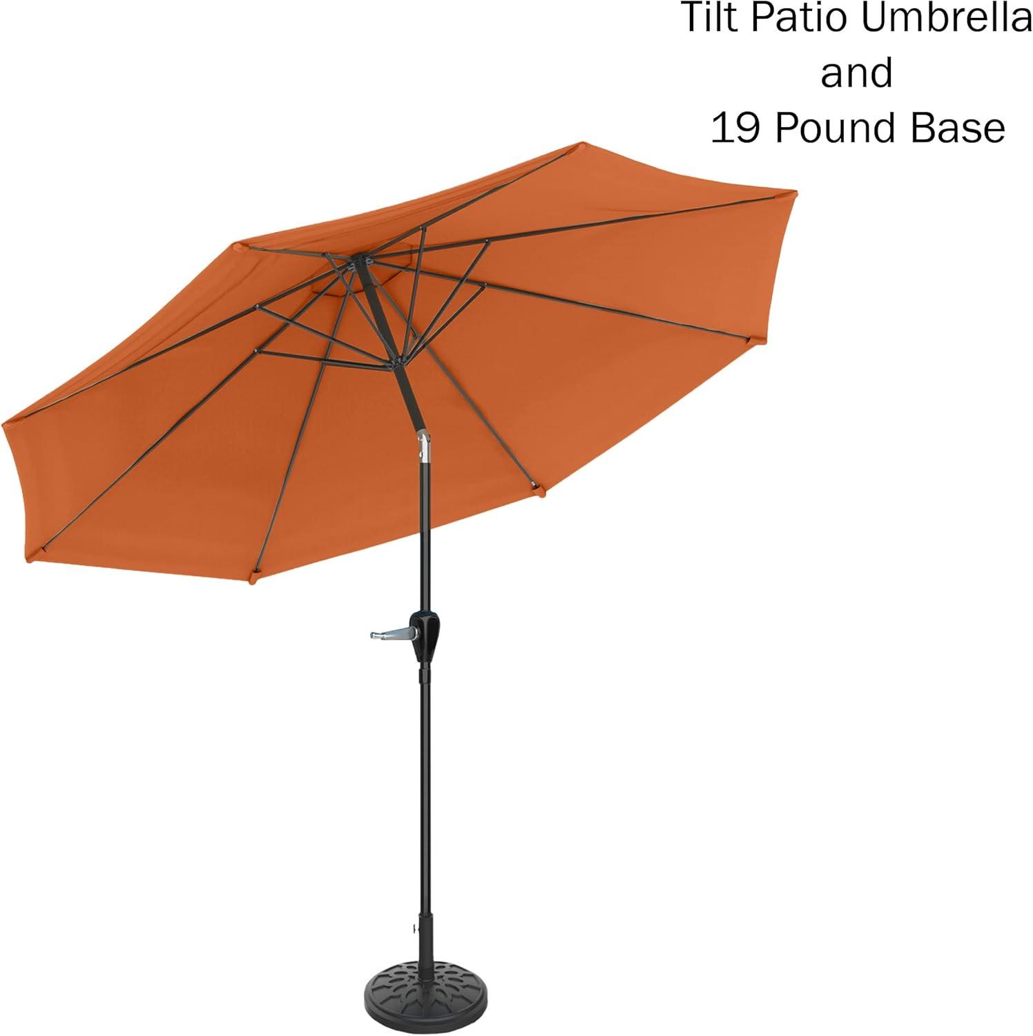 Pure Garden 10 Ft Patio Umbrella with Base, Orange