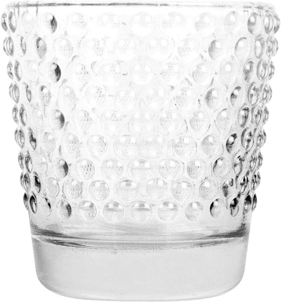 Koyal Wholesale Hobnail Glass Candle Holder (Pack of 6), 2.5 x 2.4"