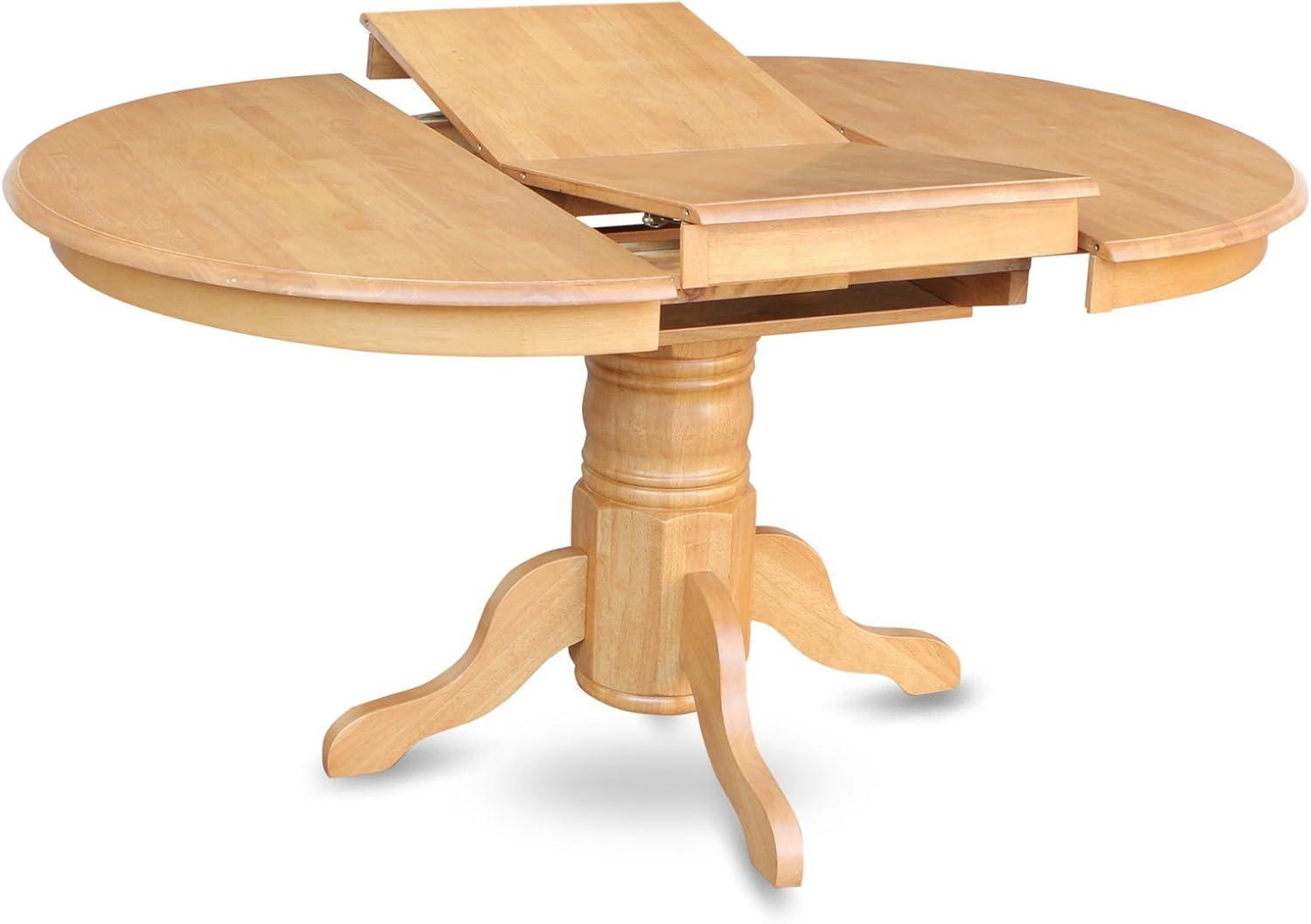 Contemporary Buttermilk & Cherry Wood Round Extendable Dining Table