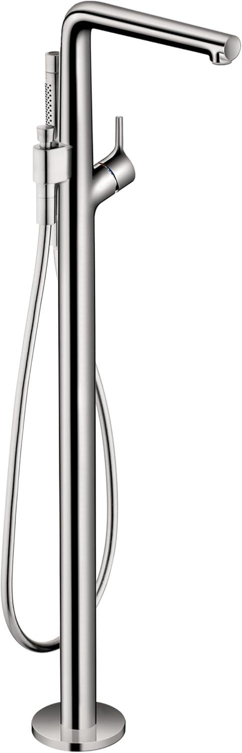 Modern Elegance Brushed Nickel Floor Mounted Faucet with Handshower