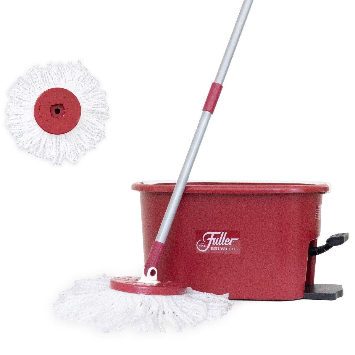Spin Mop Bucket System - 2 Microfiber Heads