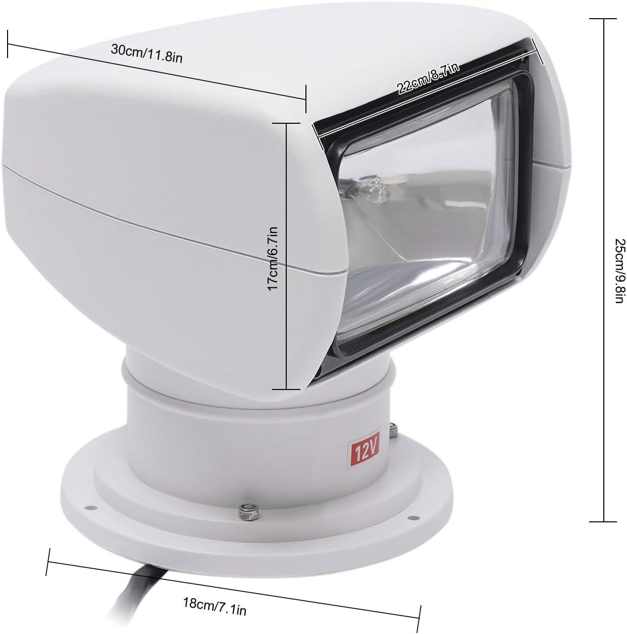 White Halogen Remote-Controlled Outdoor Boat Spotlight