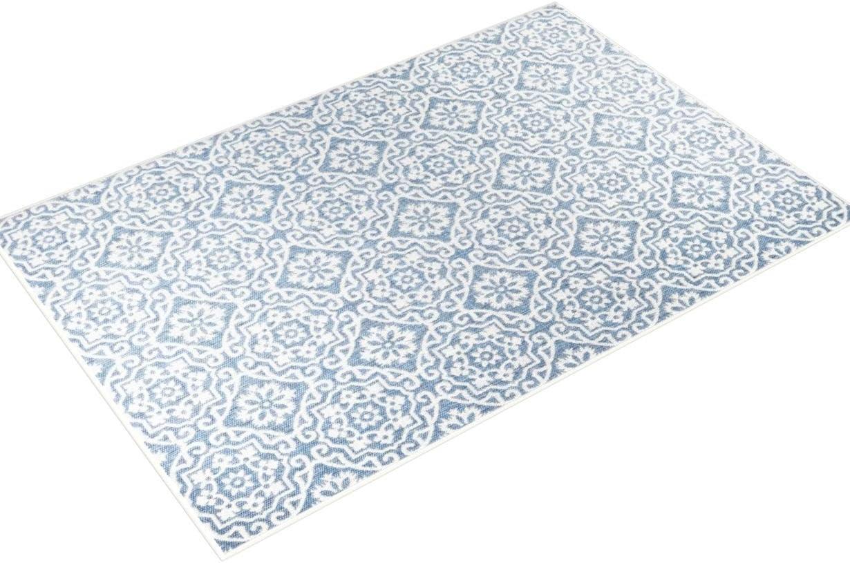 Nicole Miller New York Patio Country Danica Geometric Indoor/Outdoor Area Rug, Blue/Gray