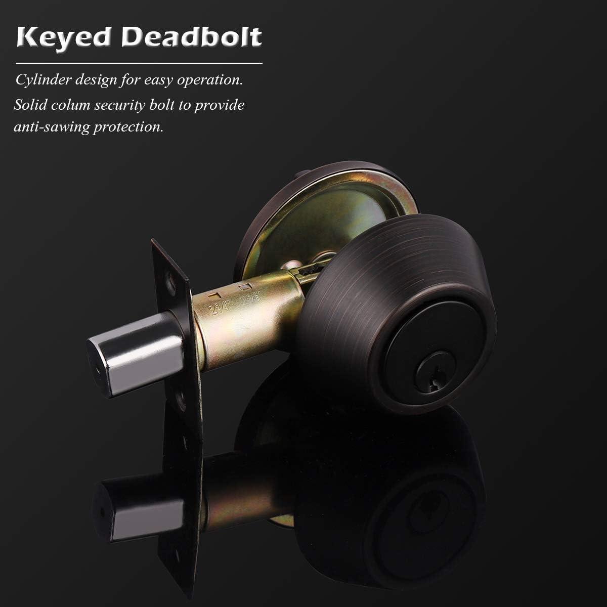 Oil Rubbed Bronze Double Cylinder Deadbolt Door Lock Set