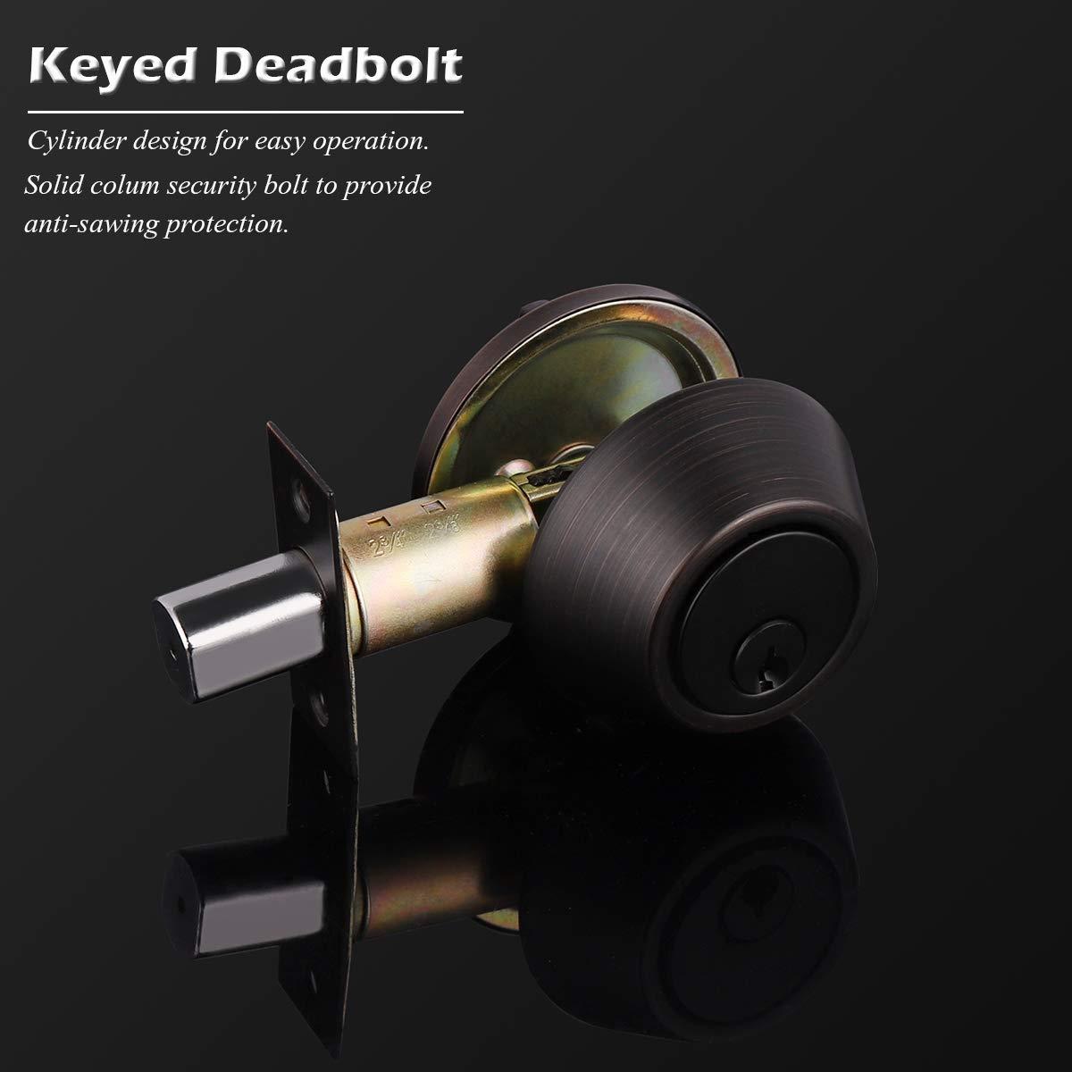 Gobrico 2 Keyed Alike Double Cylinder Deadbolts Door Locks with Same Key Oil Rubbed Bronze Finished