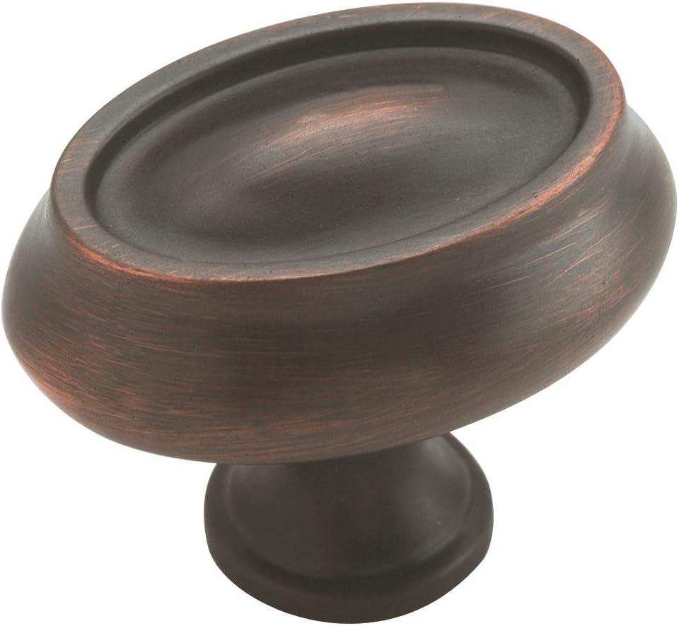 Manor Oil-Rubbed Bronze Oval Cabinet Knob with Mounting Hardware