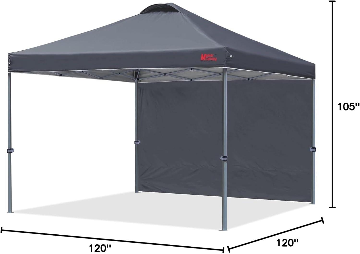 Durable Dark Grey 12x12 Pop-Up Canopy Tent with Roller Bag