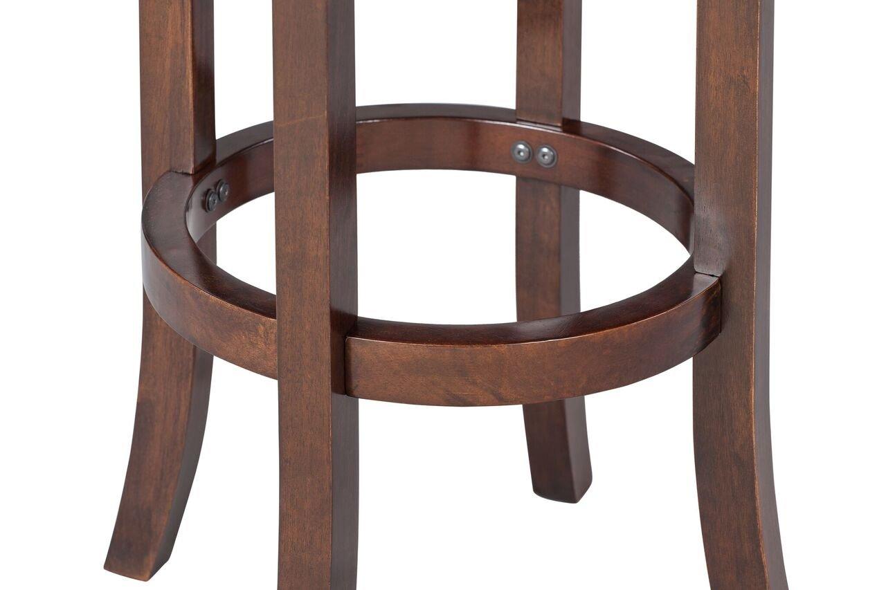 Boraam Cordova Bar Height Backless Swivel Wood Bar Stool, Cappuccino Finish