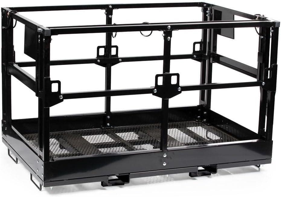 Heavy-Duty Black Steel Mesh Telehandler Safety Cage