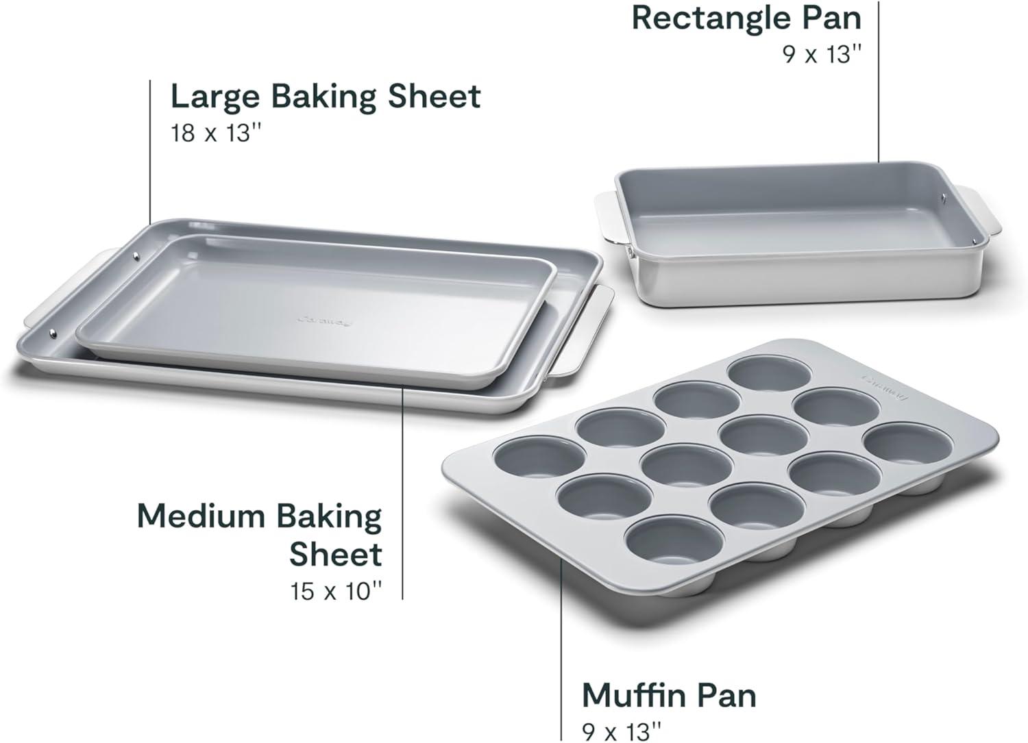 Caraway 5-Piece Non-Stick Silver Steel Bakeware Set