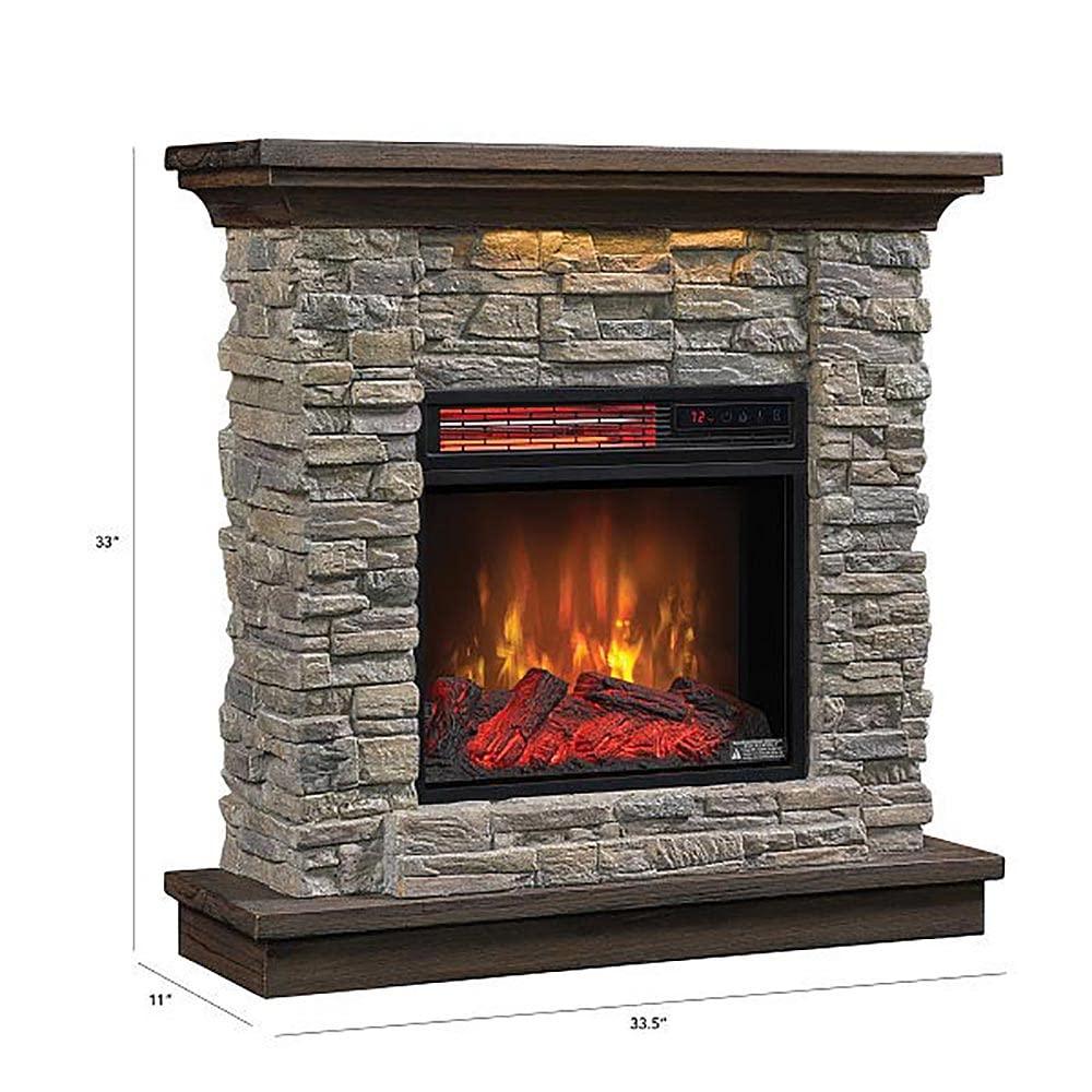 Duraflame Austin 33.5" W x 33" H x 11" D Infrared Electric Fireplace Mantel Package - Smoky Gray