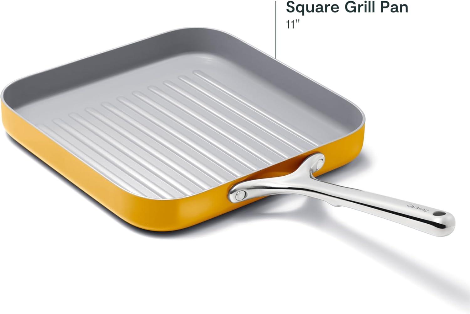 Caraway Home 11.02" Nonstick Square Grill Fry Pan