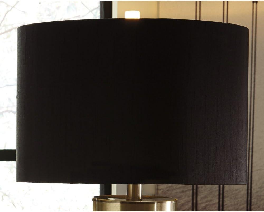 Signature Design by Ashley Contemporary Jacek Table Lamp (Set of 2)  Gray/Brass Finish