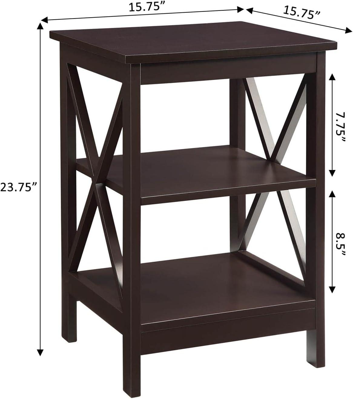 Convenience Concepts Oxford End Table with Shelves, Espresso