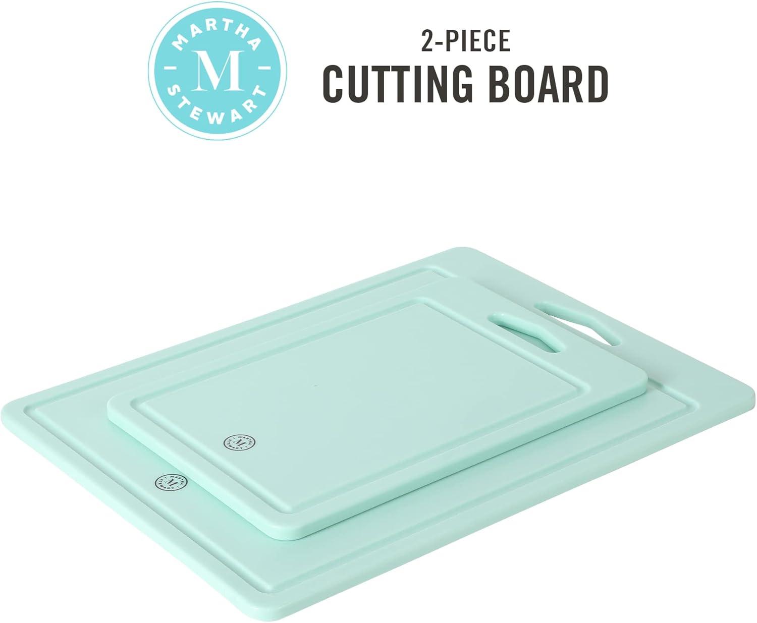 Green Rectangular Plastic Cutting Board Set, 16x12 in