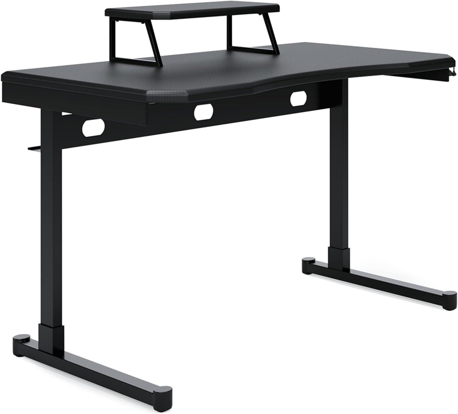 Black and Red Adjustable Height Desk with USB Port