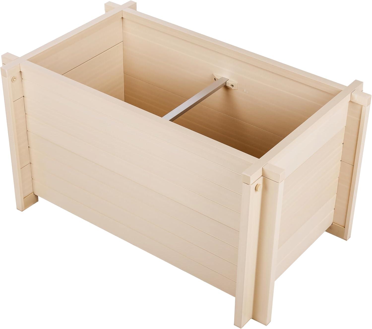 Beige Eco-Friendly 30" Wide Rectangular Planter