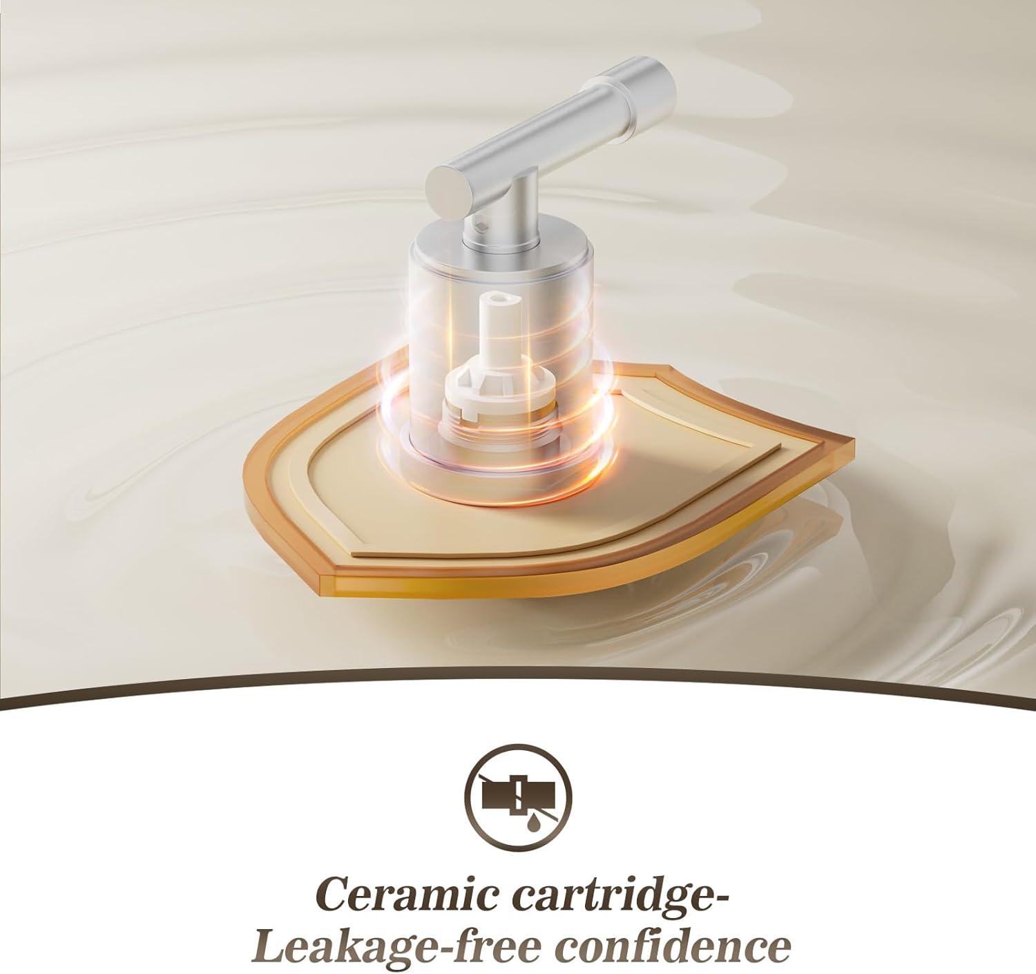 Phiestina 8 Inch Brushed Nickel Bathroom Faucet，3 Holes 2 Handles Widespread Stainless Steel Bathroom Sink Faucet with Metal Pop-Up Drain and Water Supply Lines,WFZY01-BN