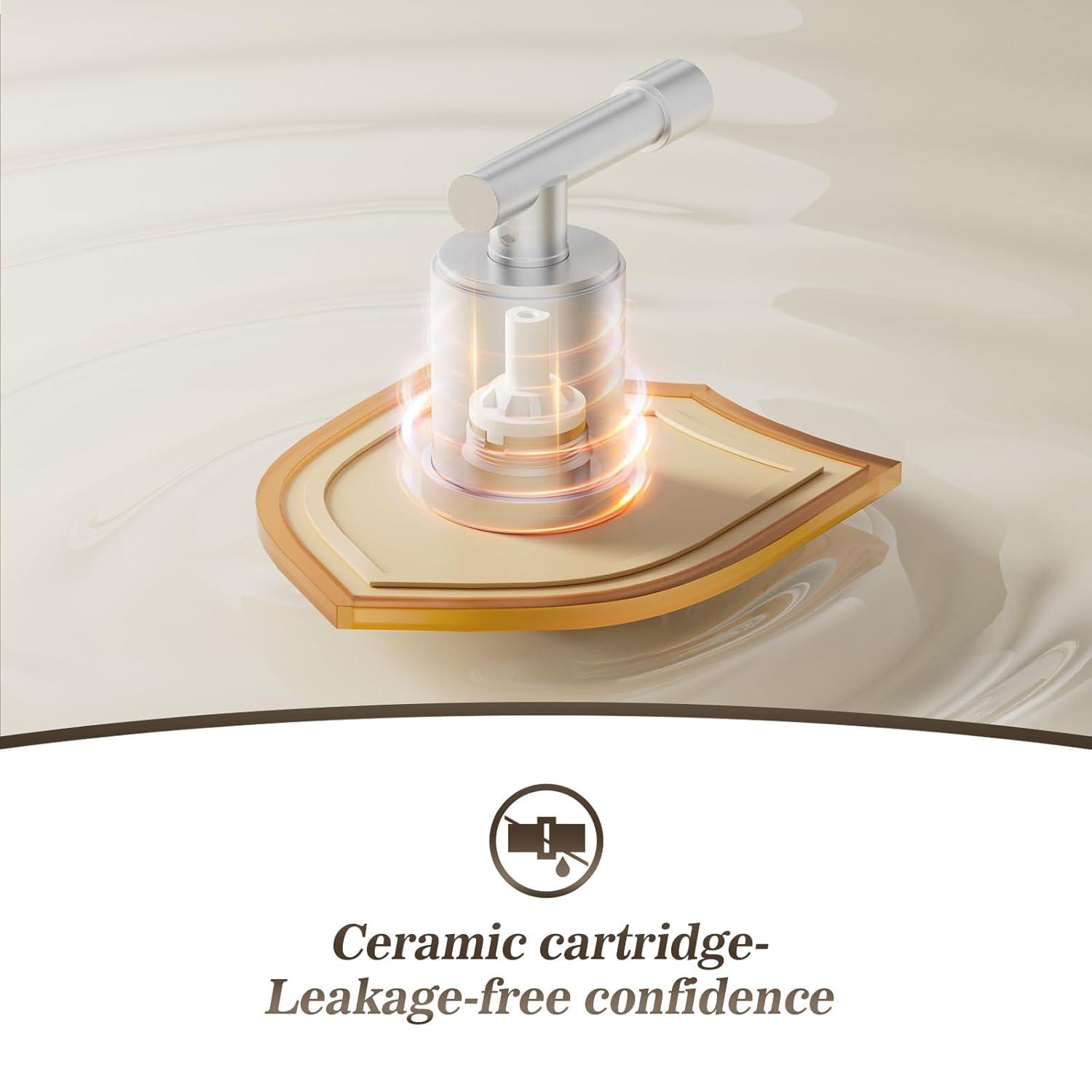 Phiestina 8 Inch Brushed Nickel Bathroom Faucet，3 Holes 2 Handles Widespread Stainless Steel Bathroom Sink Faucet with Metal Pop-Up Drain and Water Supply Lines,WFZY01-BN