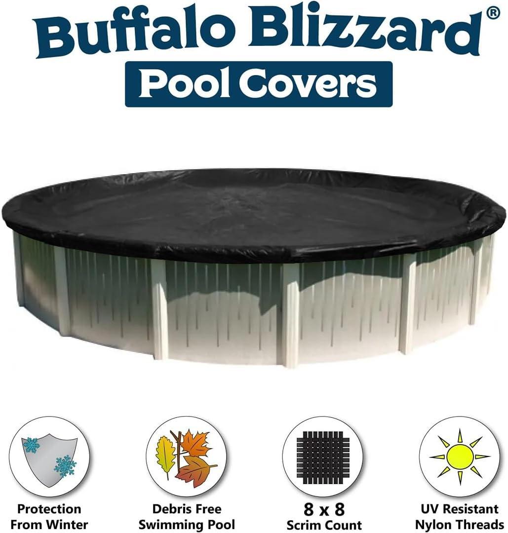 Buffalo Blizzard 24' Round Deluxe Blue/Black Winter Cover for Swimming Pool