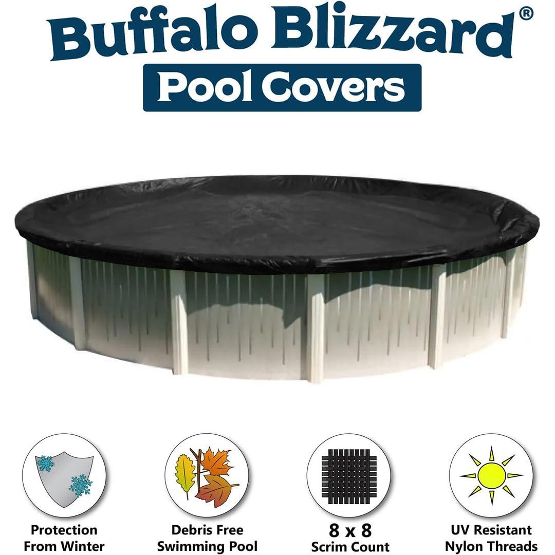 Buffalo Blizzard Economy Blue/Black Round Swimming Pool Winter Cover, 24'