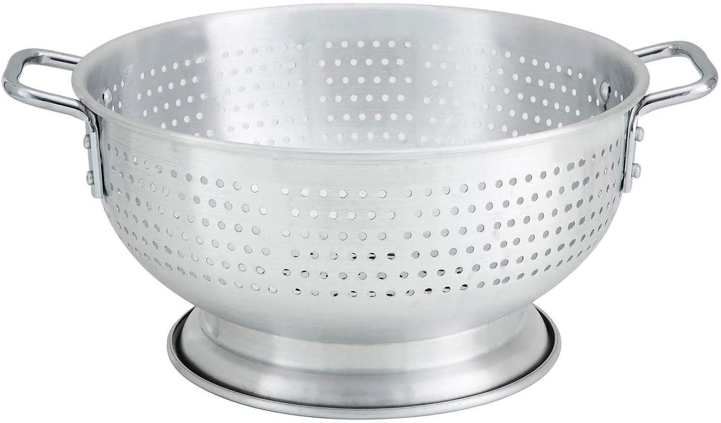 Winco Aluminum Colander with Base, 11 Quart