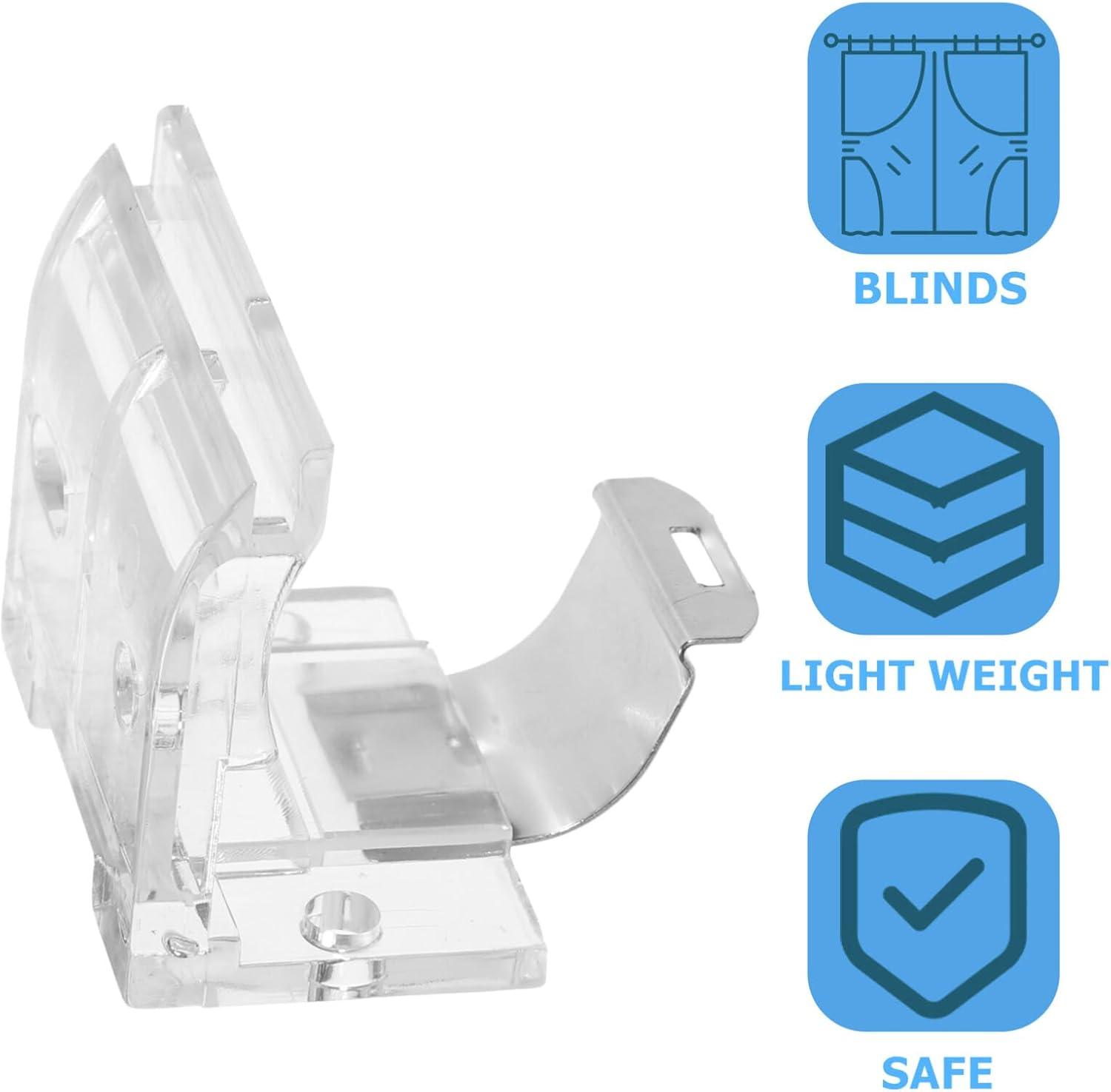 Clear and Silver Metal Cordless Shade Blind Brackets Set