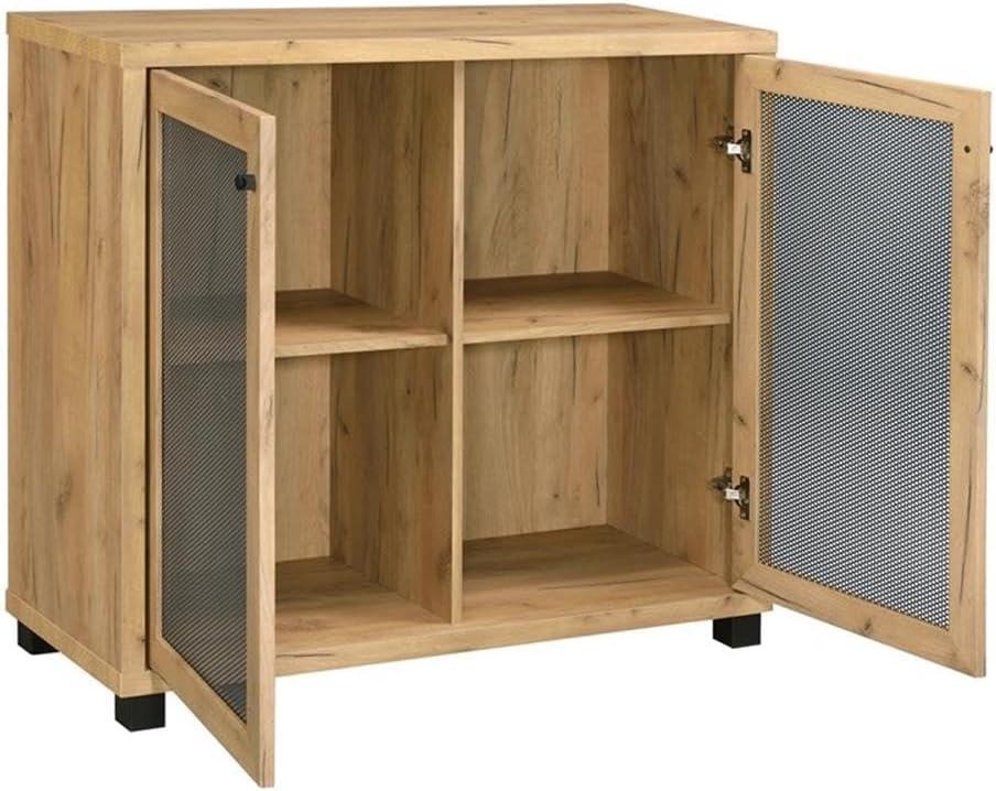 Mchale Accent Cabinet with Two Mesh Doors Golden Oak