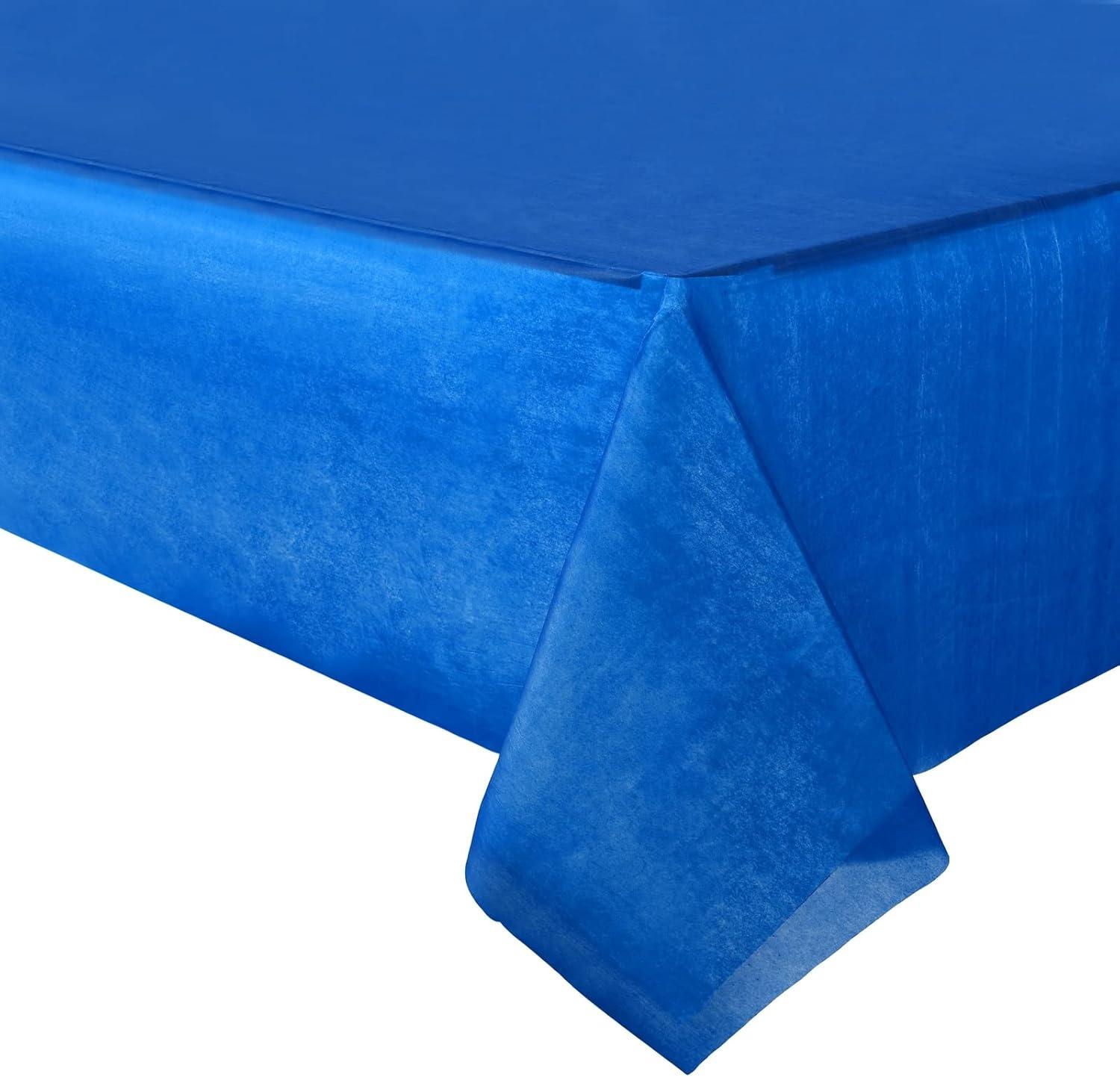 6 Pack Plastic Royal Blue Tablecloth for Parties, Rectangular Table Decorations, 54 x 108 Inches, Disposable Table Cover for Birthday, Graduation Party Supplies
