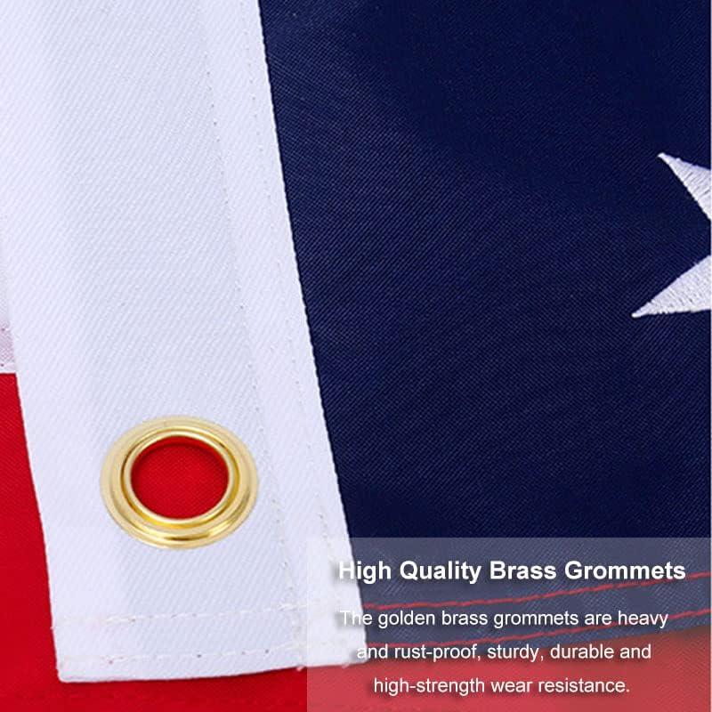 American flag USA flag 3x5FT-Embroidered Stars Flag Double Stitched Sewn Stripes Outdoors Indoors Heavy Duty flag Brass Grommets Banner