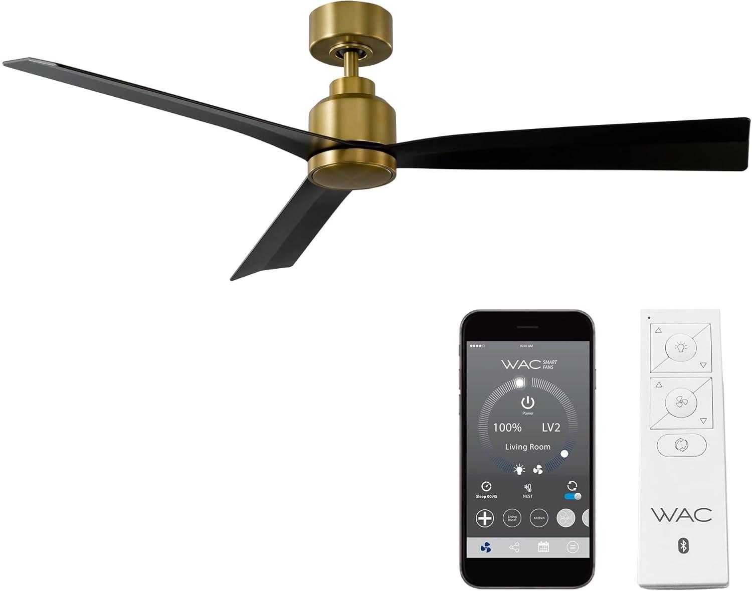 52" Smart Home Compatible 3 Blade Smart Ceiling Fan with Remote