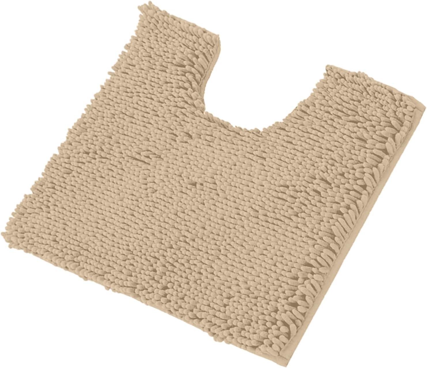LuxUrux Soft & Plush Shaggy Plum Chenille Microfiber Bath Rug, 20" x 20'', Non-Slip Backing