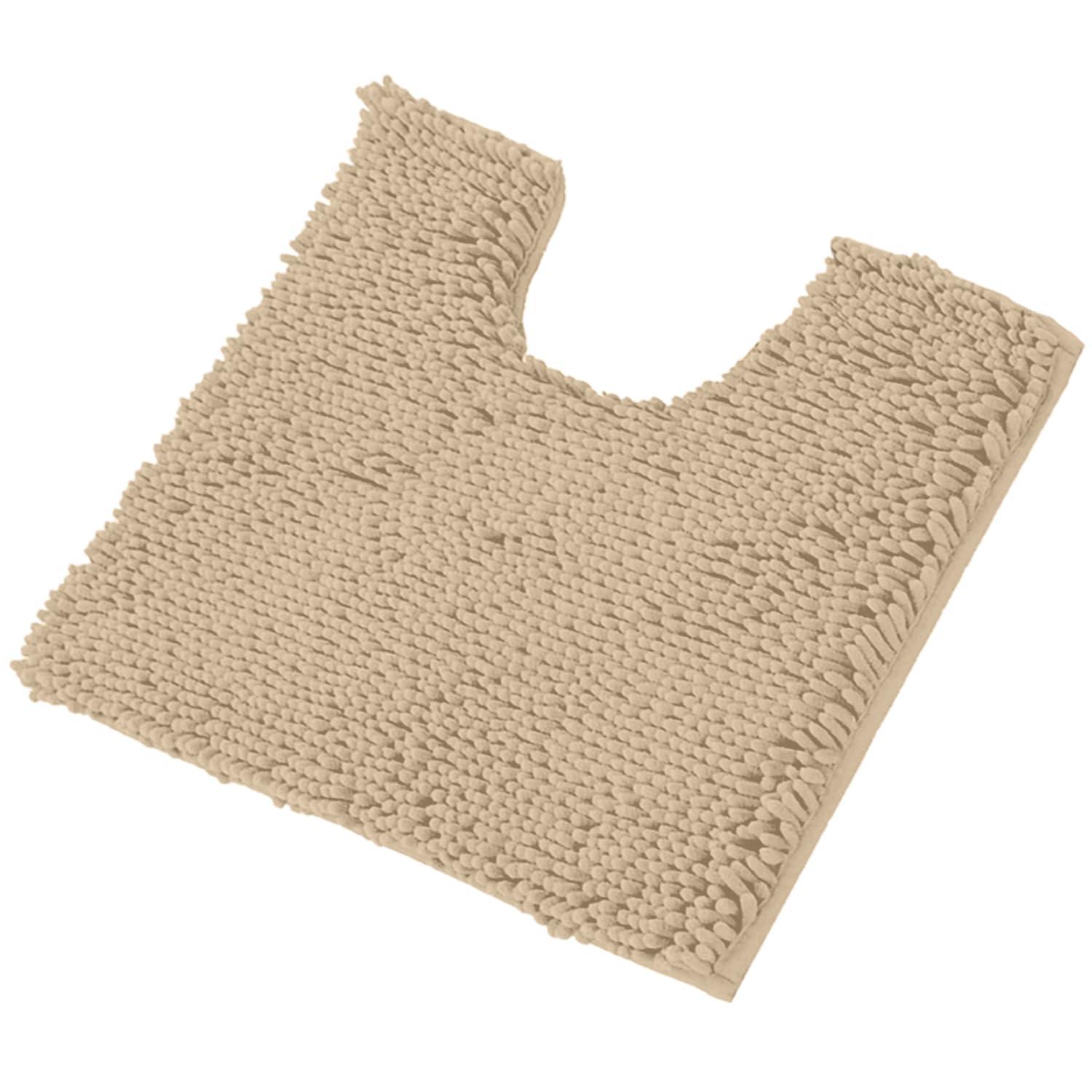 LuxUrux Soft & Plush Shaggy Plum Chenille Microfiber Bath Rug, 20" x 20'', Non-Slip Backing
