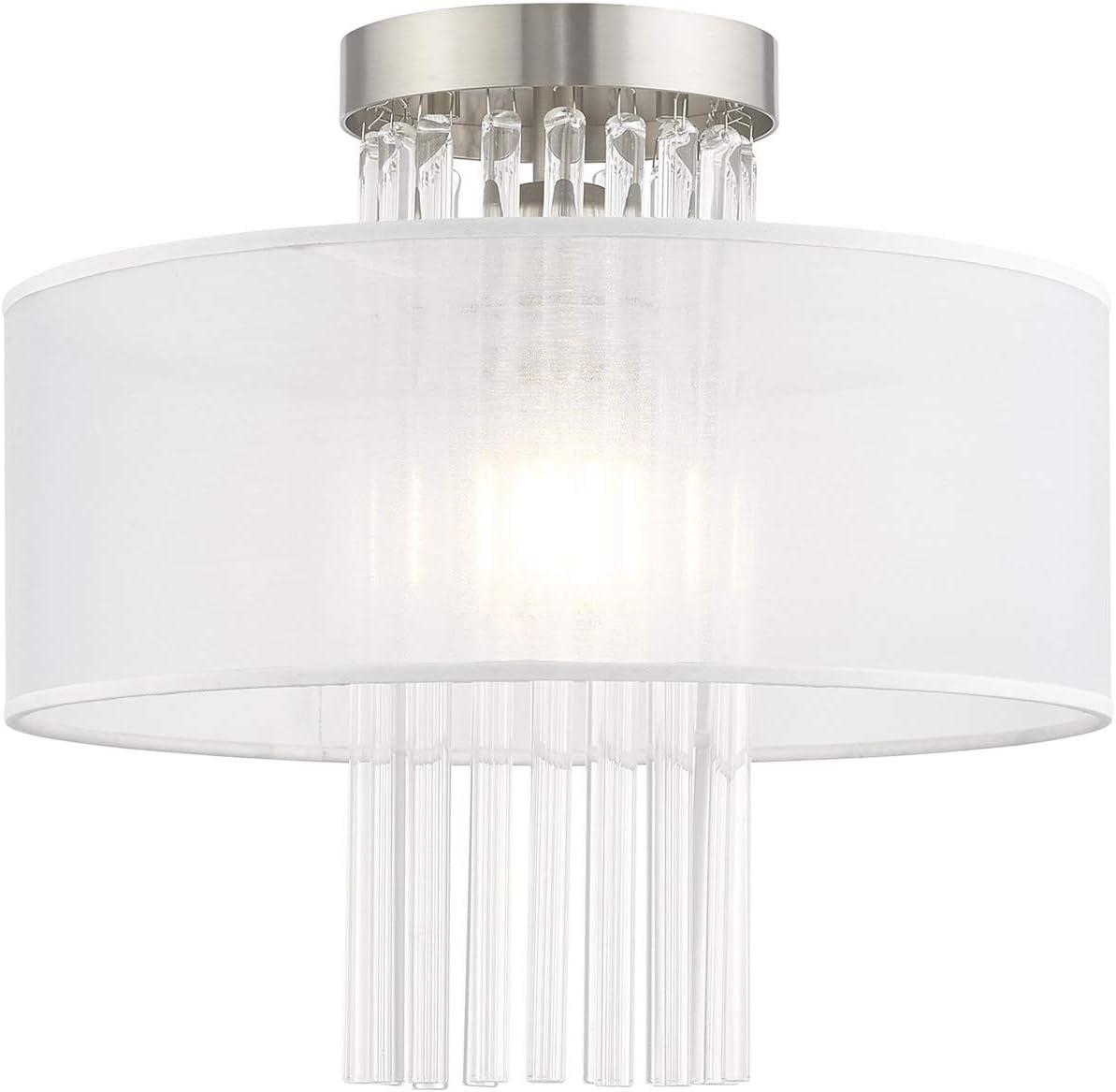 Livex Lighting Alexis 1 - Light Flush Mount in  Brushed Nickel