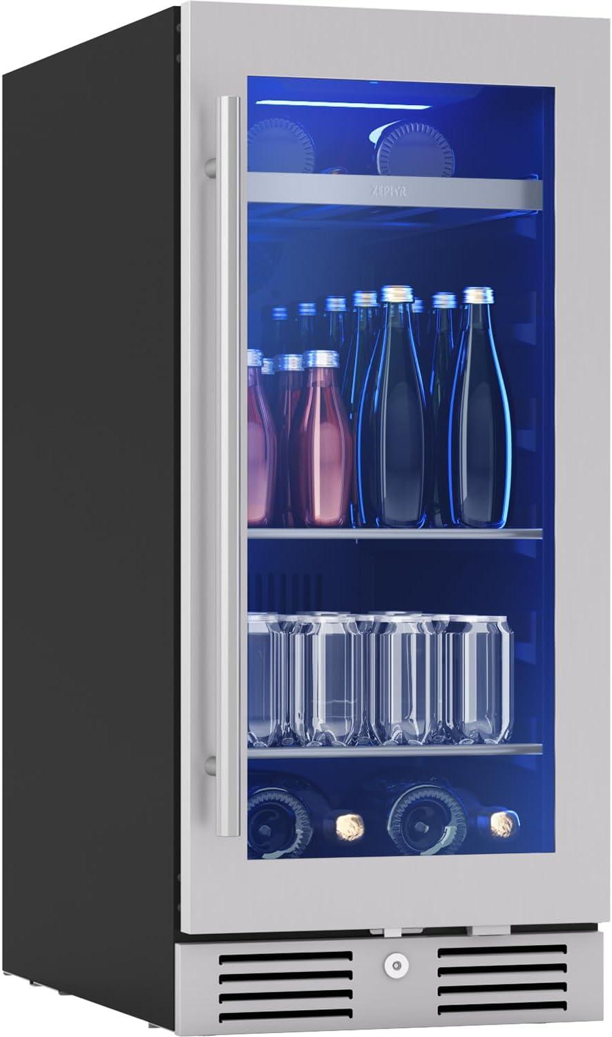 Zephyr Zephyr Presrv 15" 4-Bottle and 64-Can Single Zone Beverage Cooler