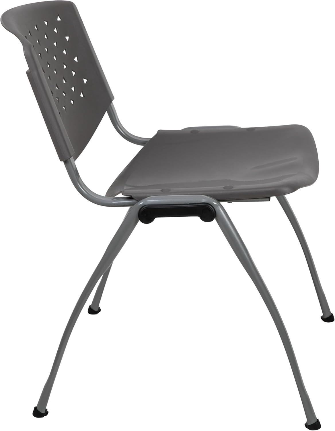 Flash Furniture Memphis 880 lb. Capacity Plastic Stack Chair with Powder Coated Frame