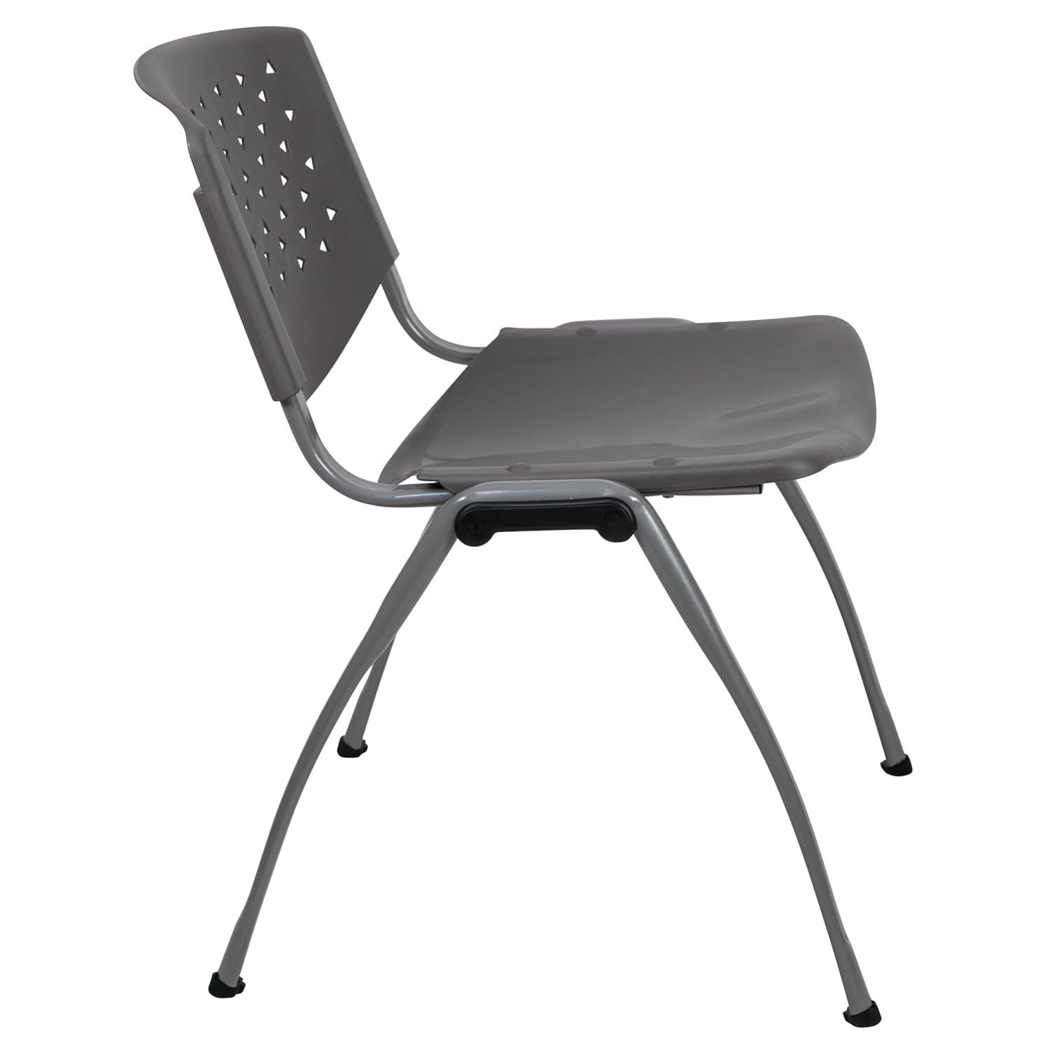 Flash Furniture Memphis 880 lb. Capacity Plastic Stack Chair with Powder Coated Frame