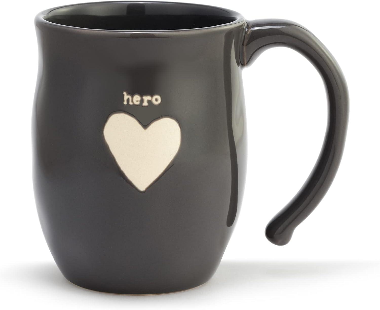 Hero Heart Mocha Brown Ceramic Stoneware Coffee Mug